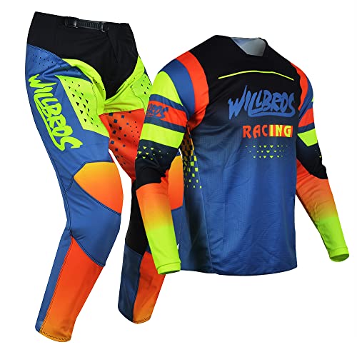 Willbros Motocross Jersey Pants Combo Mens Dirt Bike MX Gear Set Women Offroad Riding Adult Racewear