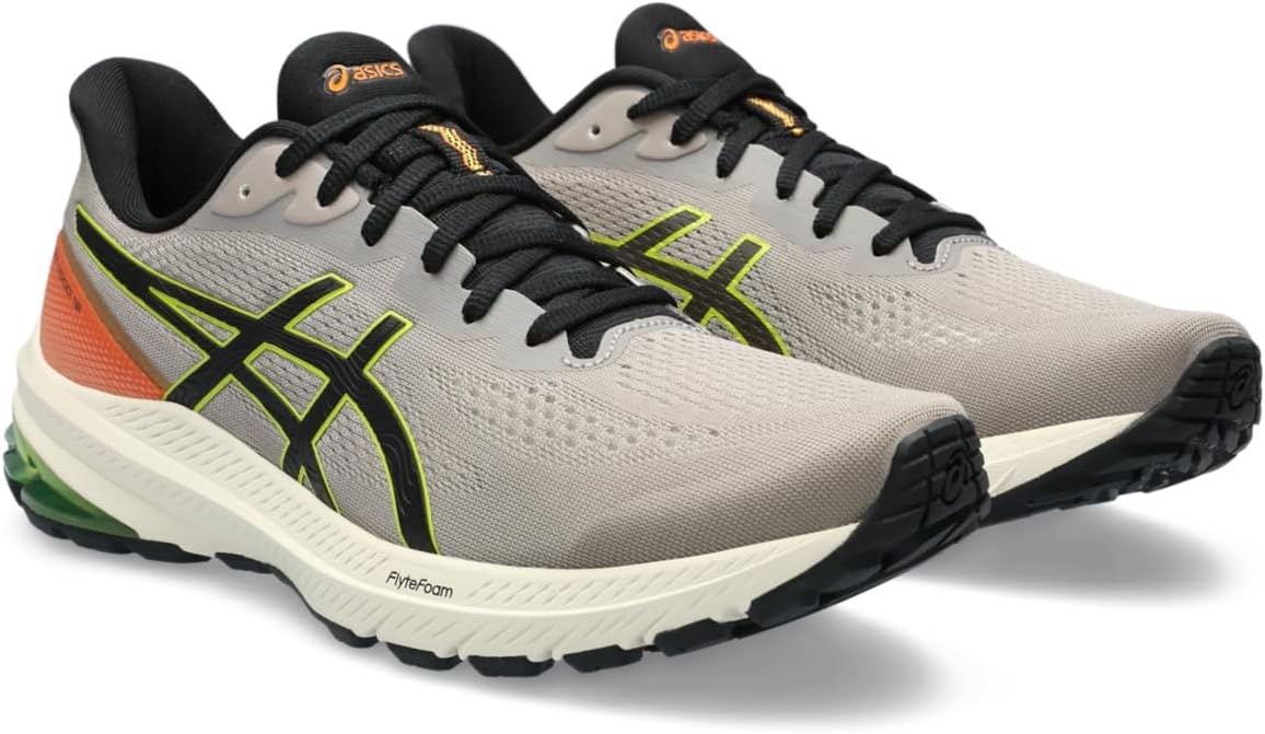 ASICS Men's GT-1000 12 Trail Running Shoes, 10.5, Nature Bathing/NEON Lime