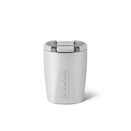 BrüMate Rocks 100% Leak-Proof 12oz Insulated Lowball Cocktail & Whiskey Tumbler - Double Wall Vacuum Stainless Steel - Camping, Travel Tumbler & Cocktail Glass (Matte Black)