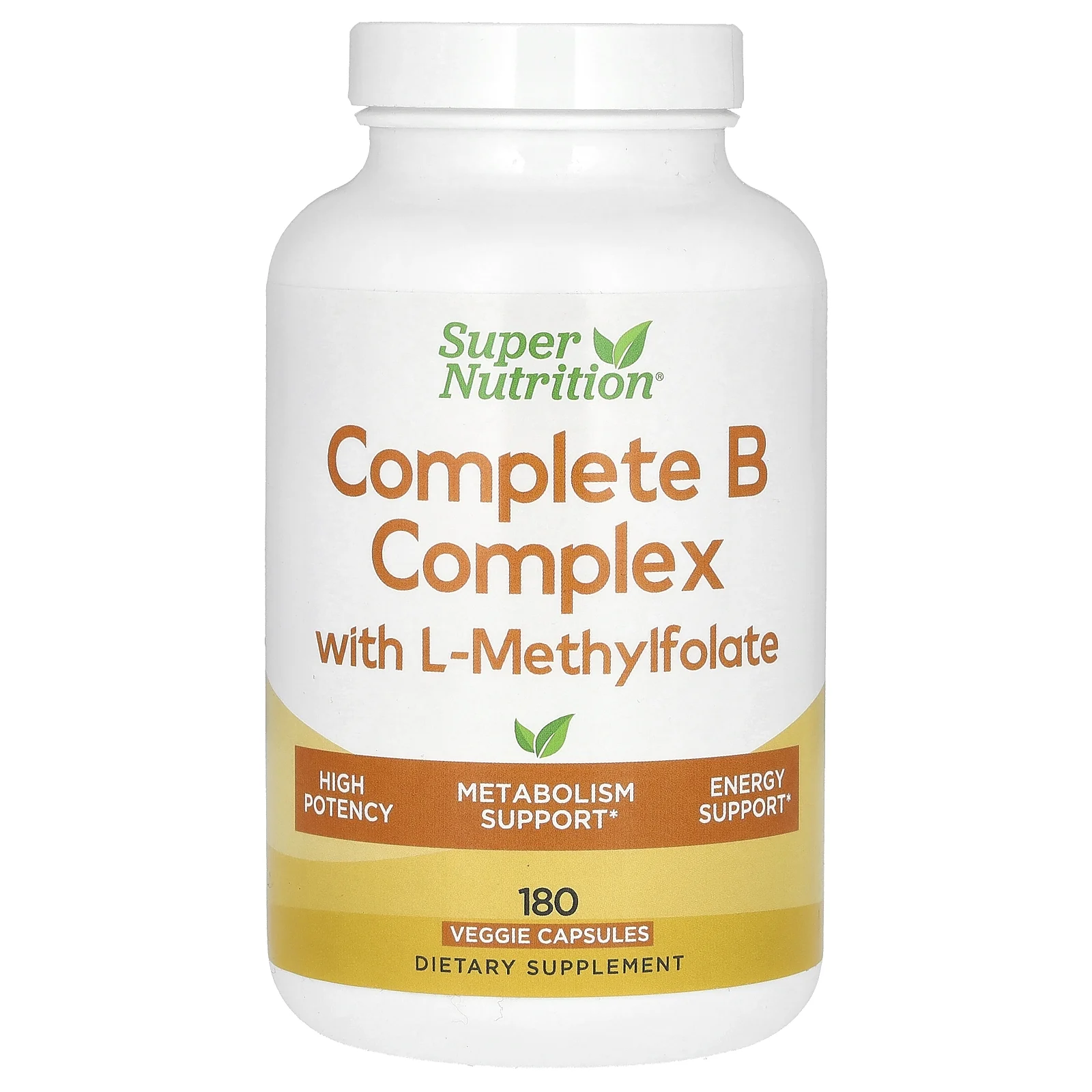 Super Nutrition Complete B Complex with L-Methylfolate, 180 Veggie Capsules