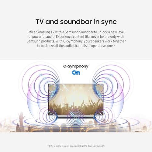 SAMSUNG HW-S50B/ZA 3.0ch All-in-One Soundbar w/Dolby 5.1, DTS Virtual:X, Q Symphony, Built in Center Speaker, Adaptive Sound Lite, Bluetooth Multi Connection, 2022 Black