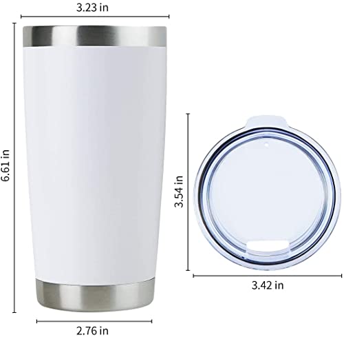 DOMICARE 20oz Stainless Steel Tumbler Bulk with Lid, Double Wall Vacuum Insulated Travel Mug, Powder Coated Coffee Cup, Powder Black, 8 Pack