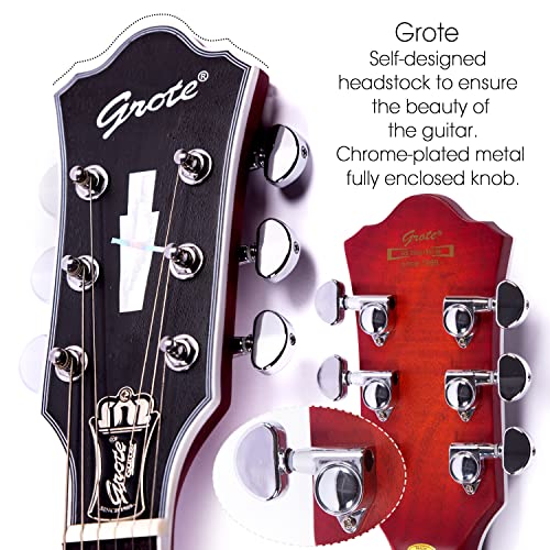 Grote LPF-002 Semi-Hollow Body Electric Guitar Matte Finished with Gigbag (VS)