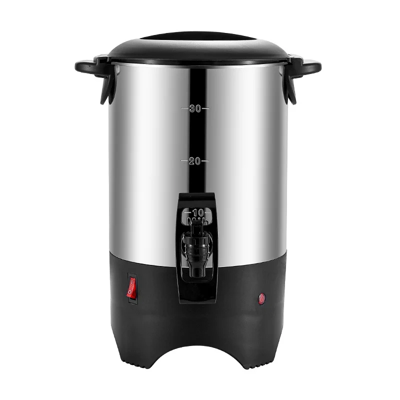 DENSET 1000W 110V Electric Coffee Urn 30 Cup (150 oz.) Hot Water Beverage Stainless Steel Coffee Maker Pot