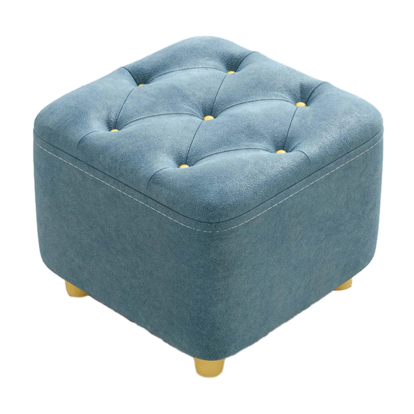 Footrest Square Footstool Non Slip Stylish Creative Comfortable Foot Stool Ottoman Stool for Doorway Entryway Playroom Couch blue