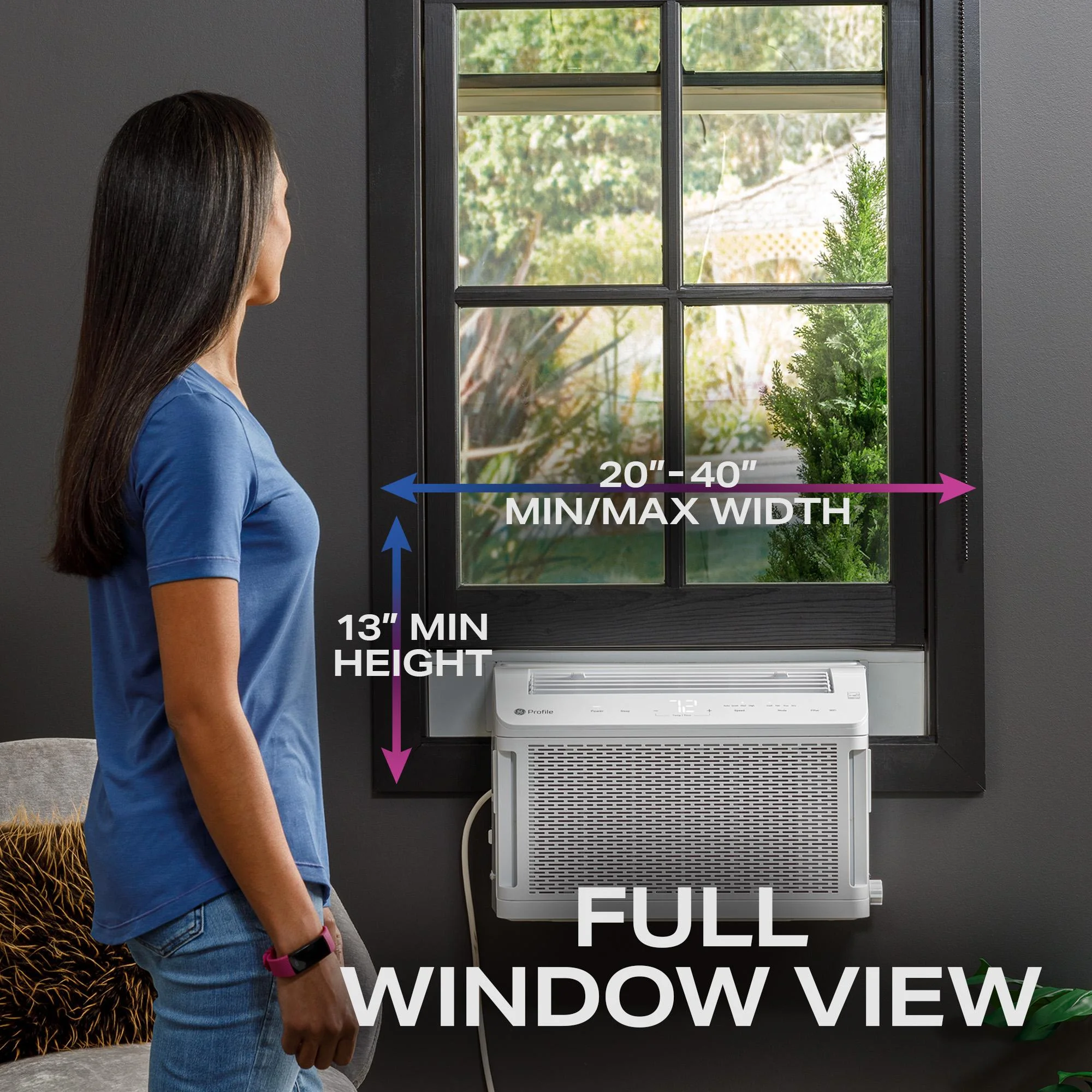 GE 8,000 BTU 110V Smart Window-Mounted Air Conditioner with Wi-Fi