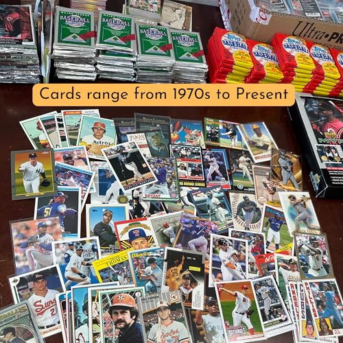 Baseball Card Mystery Box - 500 Cards Plus Sealed Pack | Loaded with Superstars and Hall of Famers - One Game Used Per Box | Autographs Inserted | 1970s to Present - Collection Starter Set