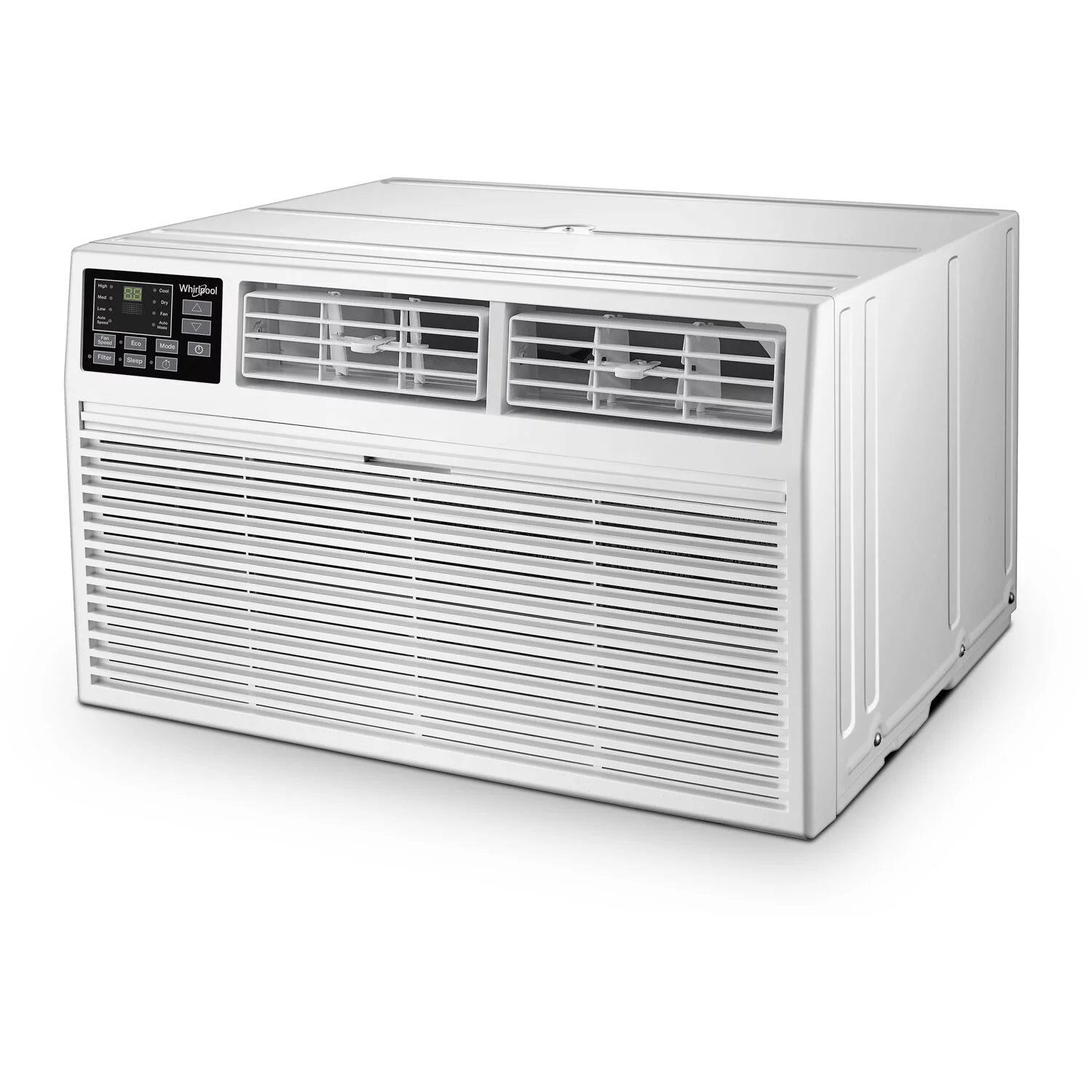 Whirlpool 8,000 BTU 115-Volt 350 Sq.Ft. Wall Air Conditioner with Remote, White, WHAT081-1AW