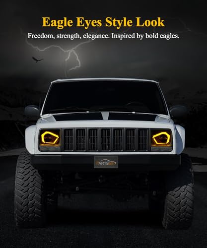 Partsam 2025 H6054 LED Headlights 7x6 5x7 Headlamp Hi/Low Sealed Beam Lights [DOT] [Start & End Animation] [Anti-glare] [DRL] [Sequential Turn Signal] Compatible with Cherokee XJ Wrangler YJ D21 etc