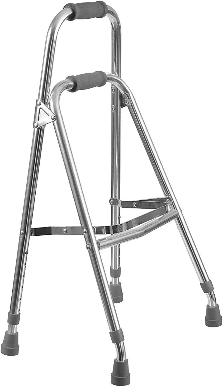 DMI Folding Hemi-Walker Provides Support, Aluminum, Silver, 30'- 35', FSA & HSA Eligible, Lightweight, Superior Support, Comfortable Hand Grips, Easy To Open And Close
