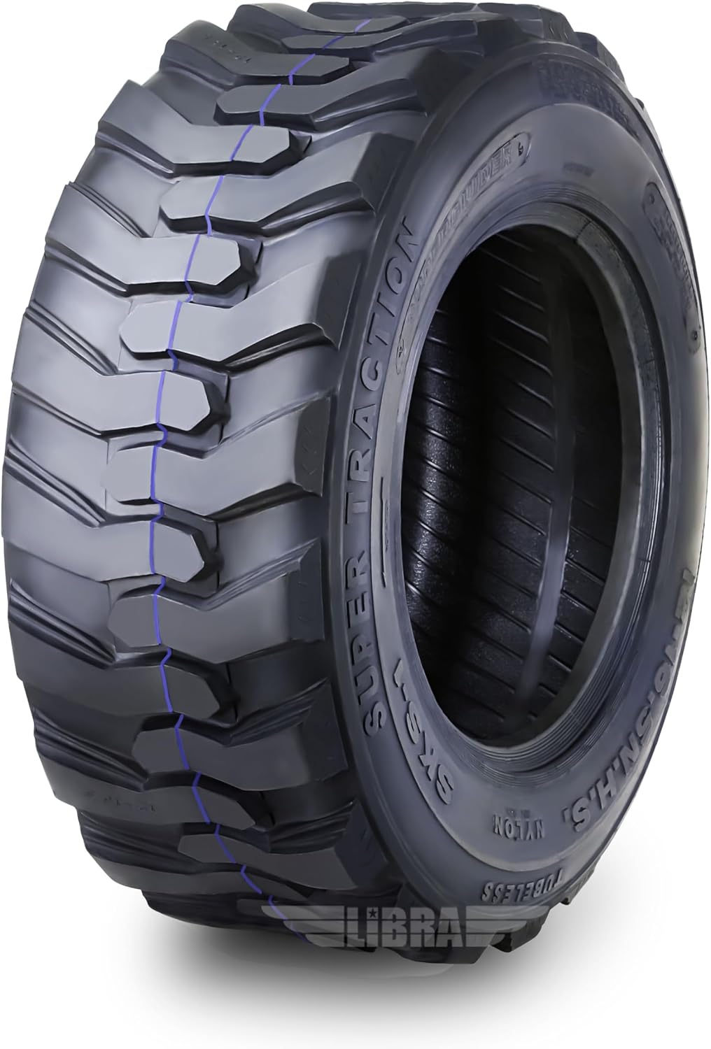 New Heavy Duty 12-16.5 12x16.5 12 Ply Skid Steer Tire w/Rim Guard
