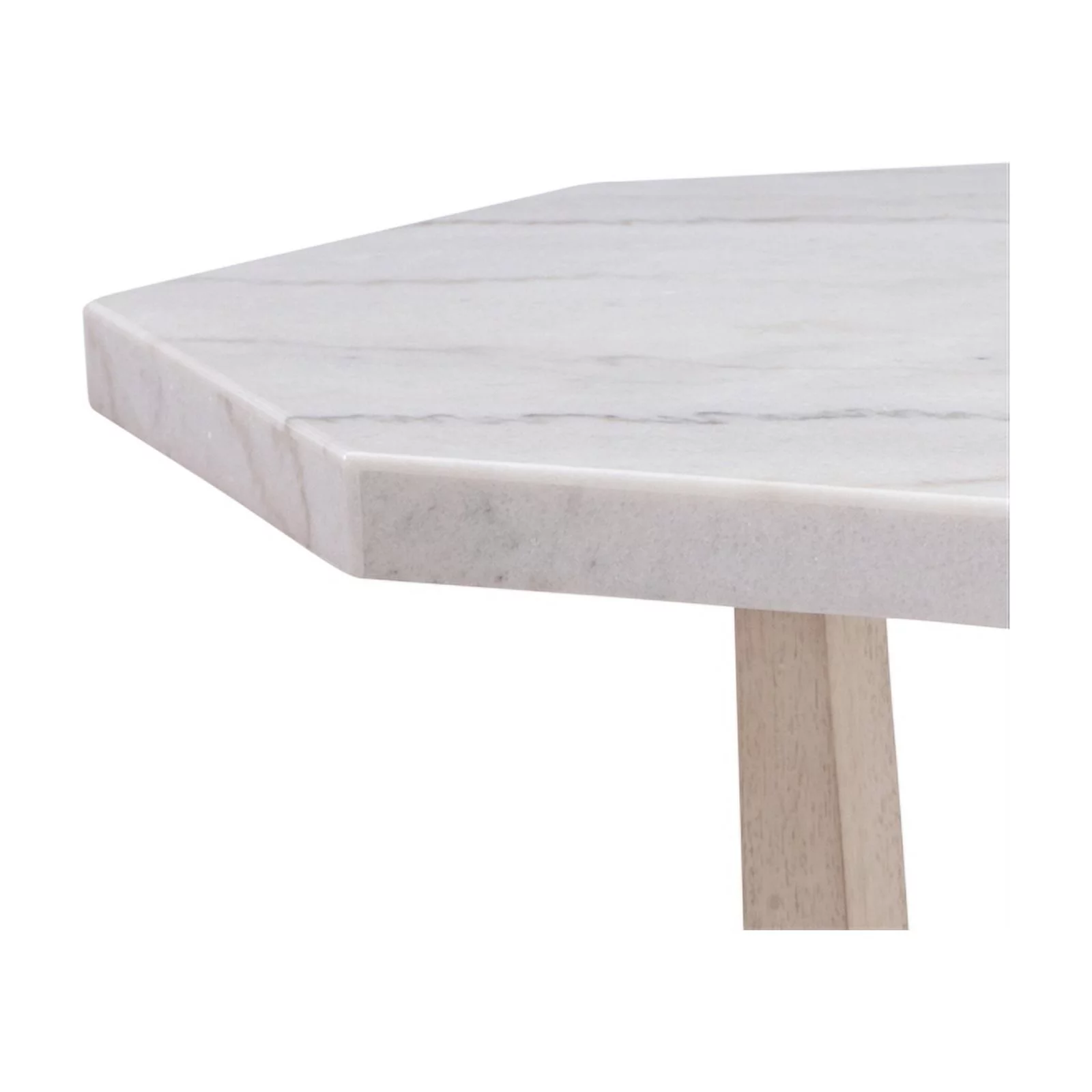 Bassett Mirror Newport Ashe Wood Dining Table with Marble Top in White