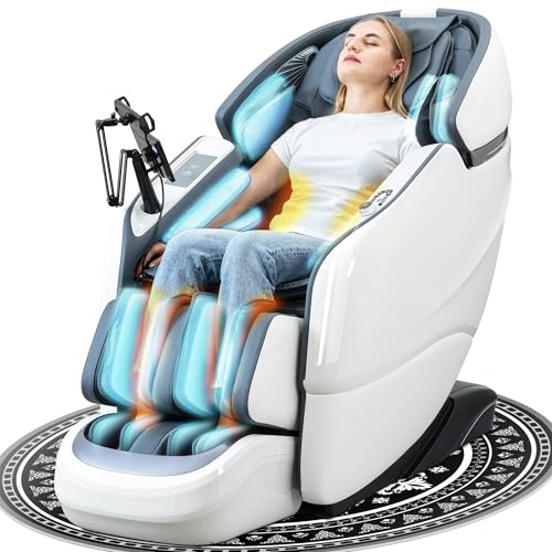 Massage Chair Full Body, 2025 Zero Gravity SL-Track Shiatsu Massage Chairs Recliner with AI Voice, LED Backlight Remote Control, Waist & Calf Heating, Phone Joystick and Holder, G6 Black