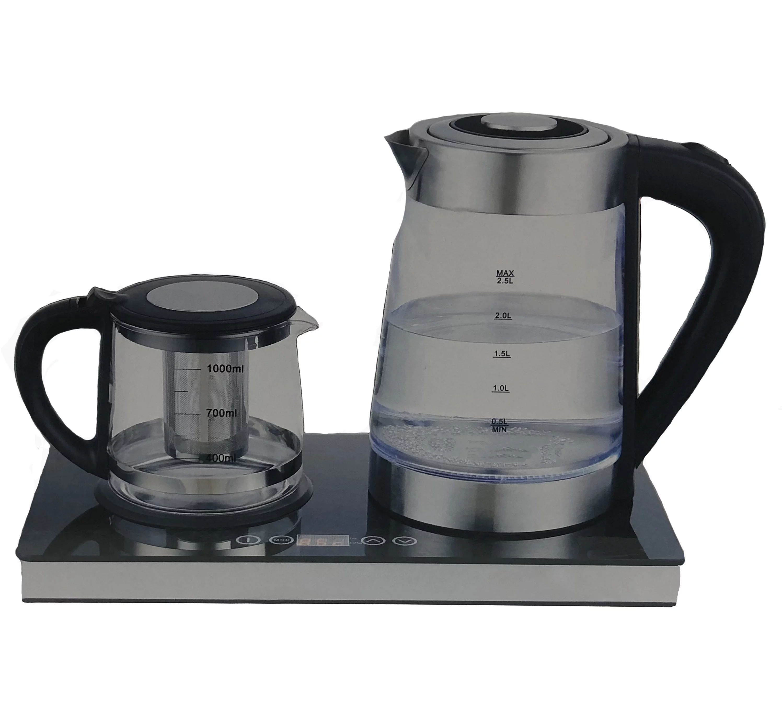 Double Glass Digital Kettle Tea Maker Electric Turkish 2.5L and Tea Pot 1.0L-Samovar Holiday Party