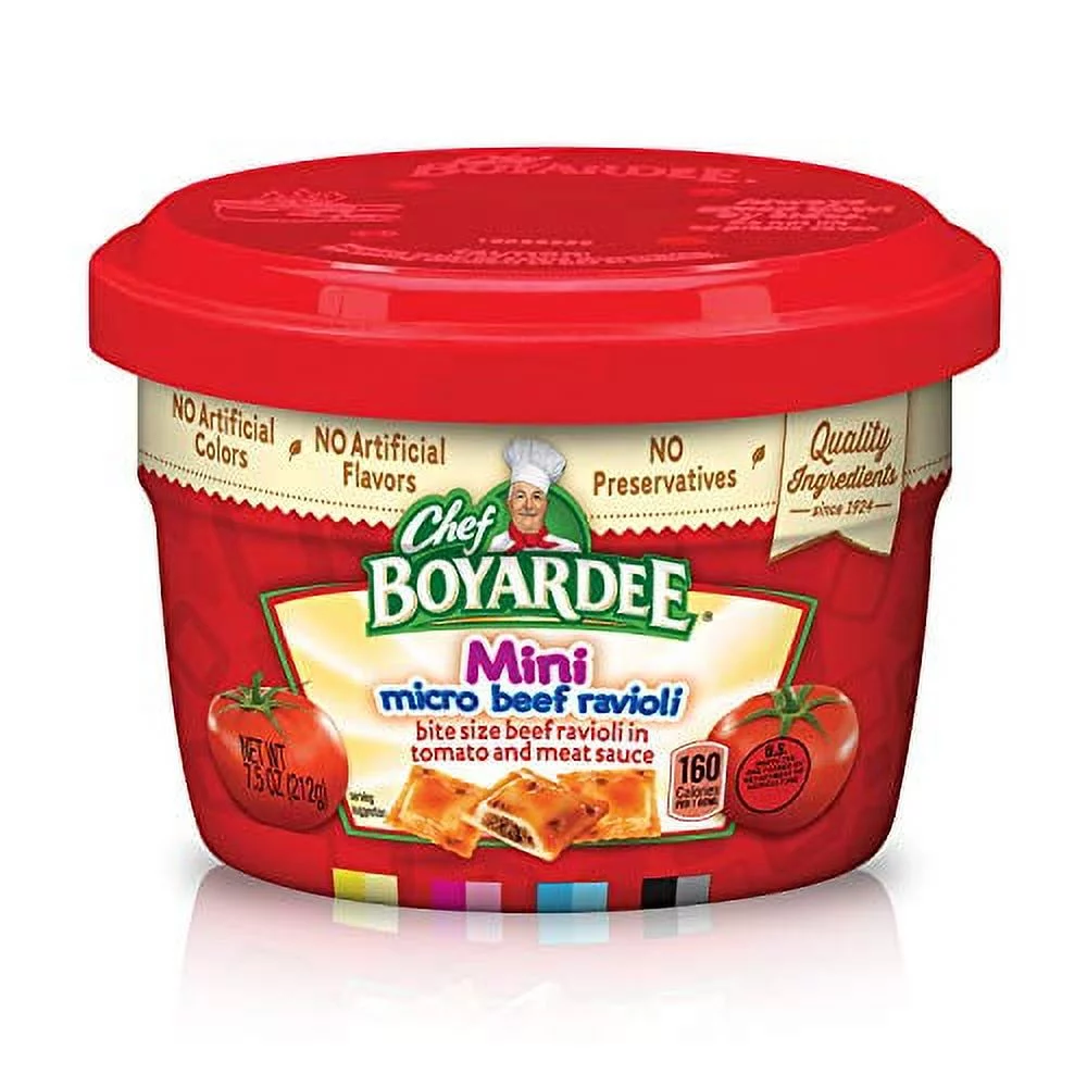 Chef Boyardee Mini Micro Beef Ravioli & Meatballs, 7.5 Ounce (Pack of 12)