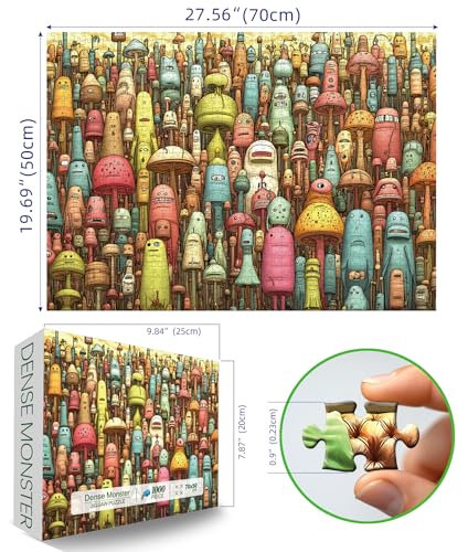 Winter Snowmen Christmas Jigsaw Puzzle 1000 Pieces for Adults Festive Holiday Scene with Birds & Snowy Fence Puzzle with Letters on Back Family Challenge Perfect for Game Night (27.6x19.7 Inch