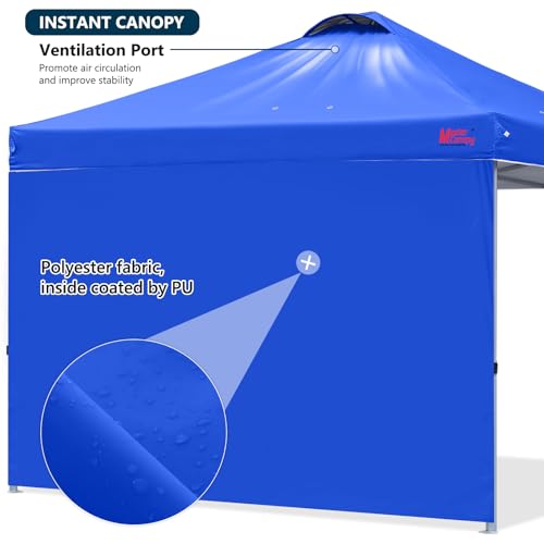 MASTERCANOPY Durable Pop-up Canopy Tent with 1 Sidewall (10'x10',White)