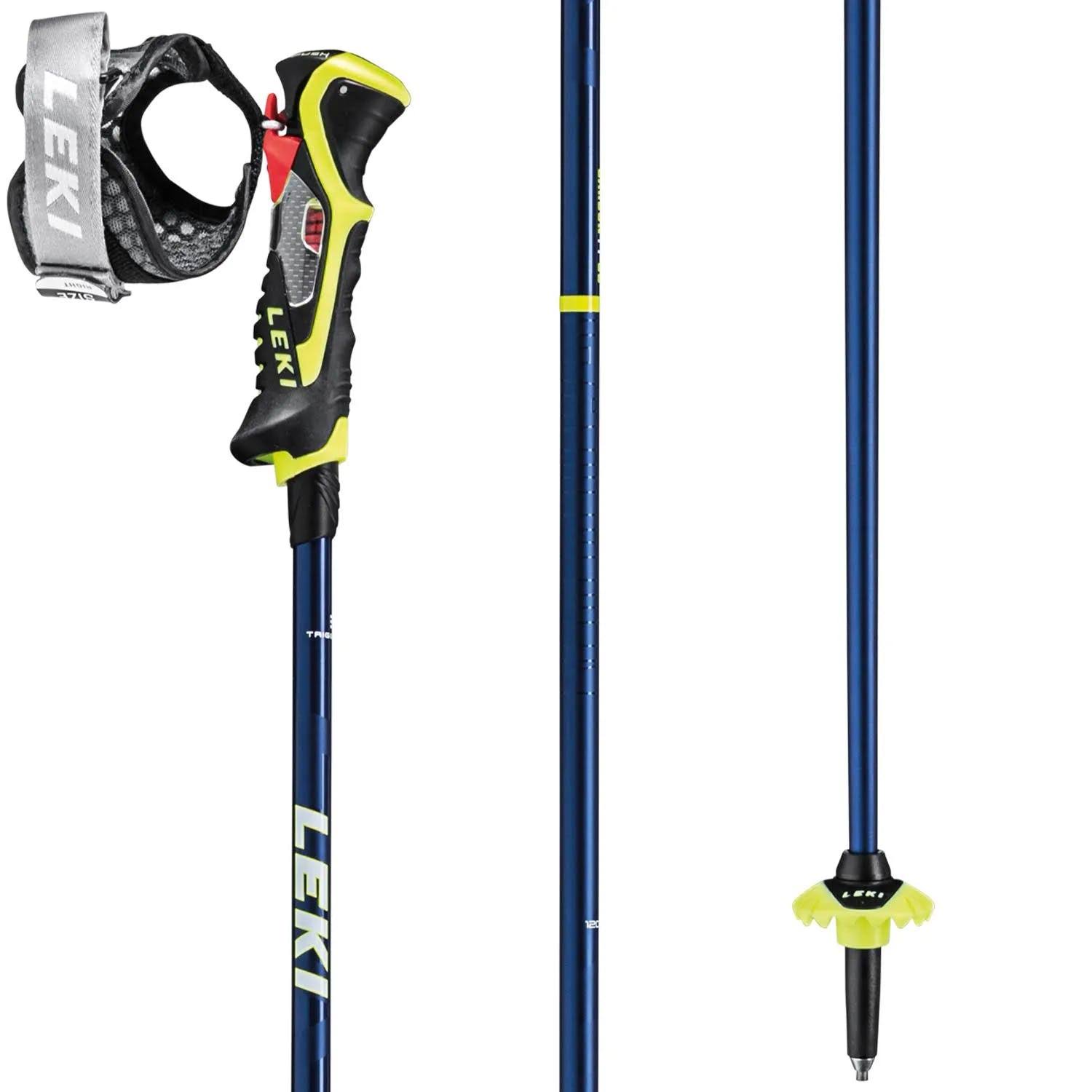Leki Carbon 14 3D Ski Poles Blue/Yellow 115cm