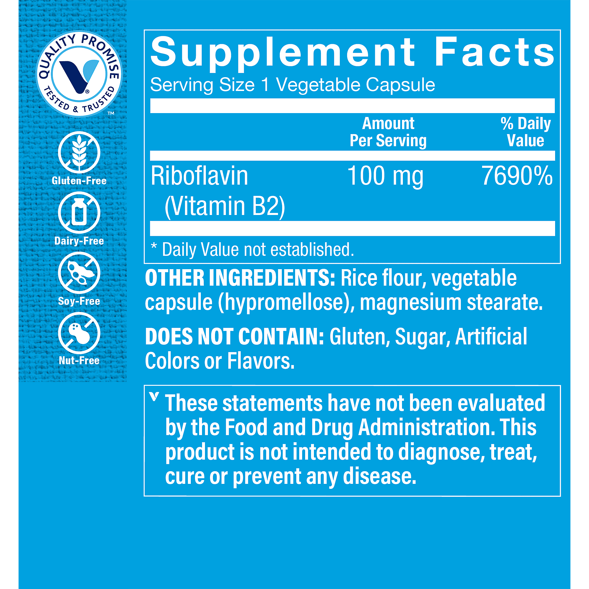 Vitamin B2 (Riboflavin) 100mg - Energy Production & Nutrient Metabolism Support Supplement, Essential B Vitamin - Once Daily, Gluten Free (300 Capsules) by The Vitamin Shoppe