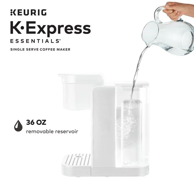 KeurigK K-Express Essentials Single Serve K-Cup Pod Coffee Maker, Fast & Fresg-Brewed & Travel Mug Friendly & 36oz Removable Reservoir (Black), Compact