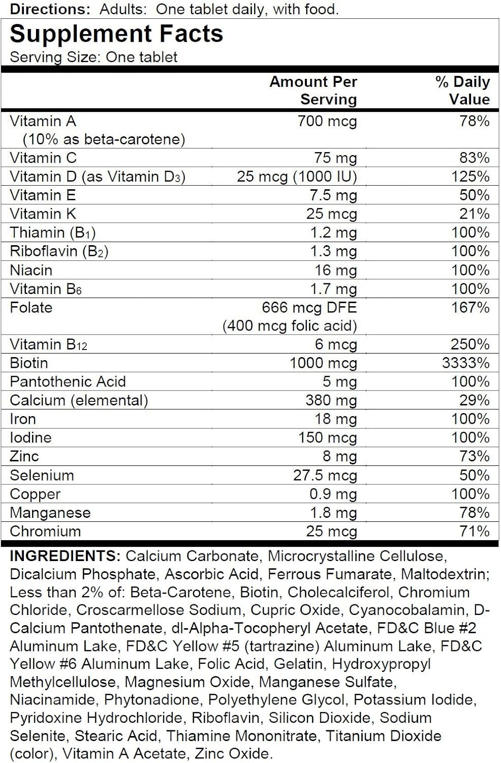 One A Day Women’s Multivitamin, Supplement with Vitamin A, Vitamin C, Vitamin D, Vitamin E and Zinc for Immune Health Support*, B12, Biotin, Calcium & more, 200 count