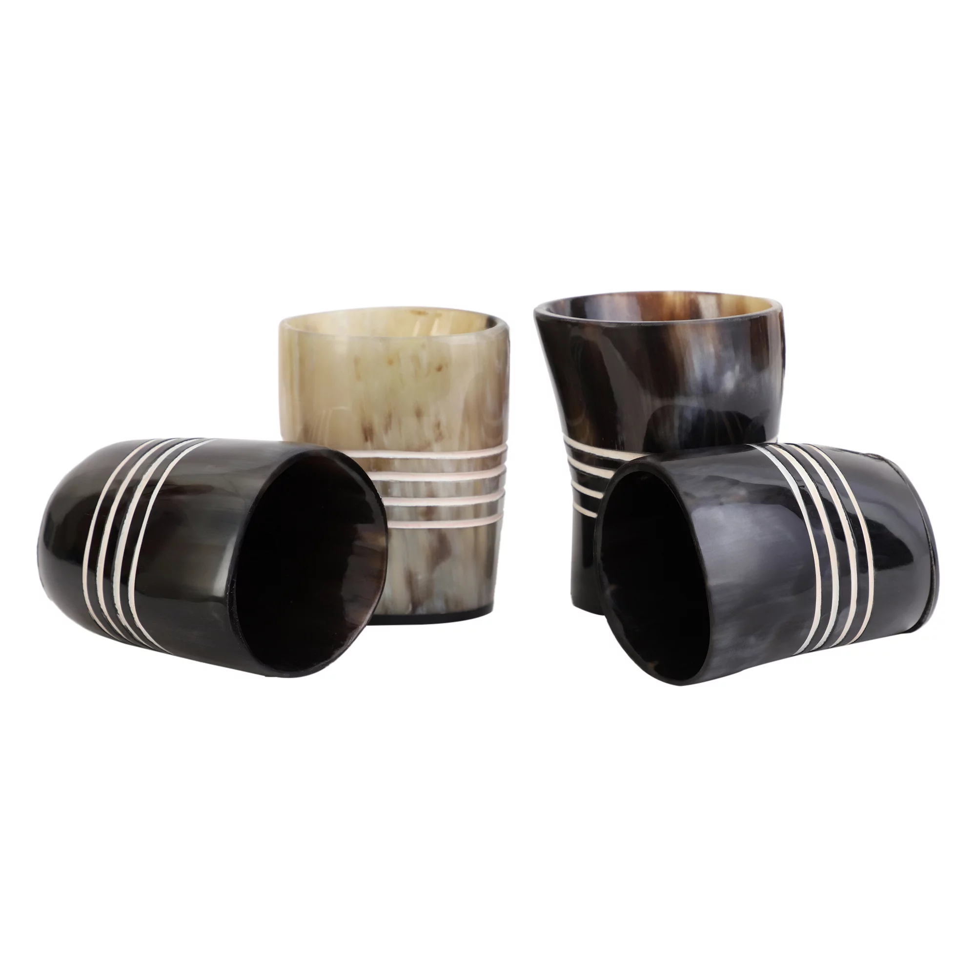 Viking Drinking Horn Cups Mead Horn Whiskey Shot Cup for Beer, Mead, Ale, Wine, Mead, Ceramic Medieval Inspired Food Safe Set Of 6