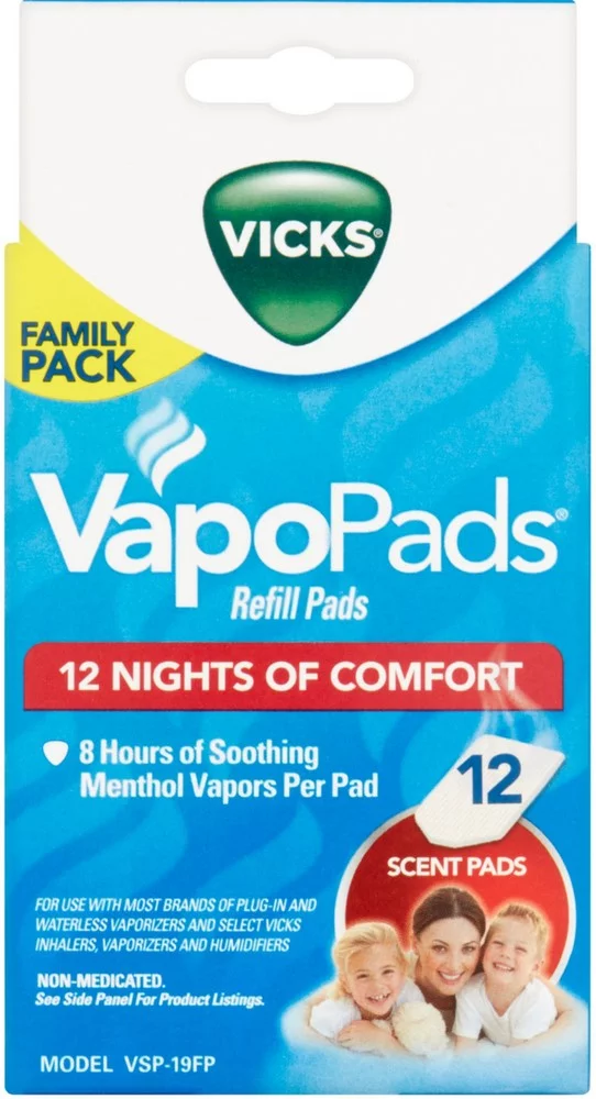 Vicks Vapo Pad Family Pack, Scent Pads 12 ea (Pack of 6)