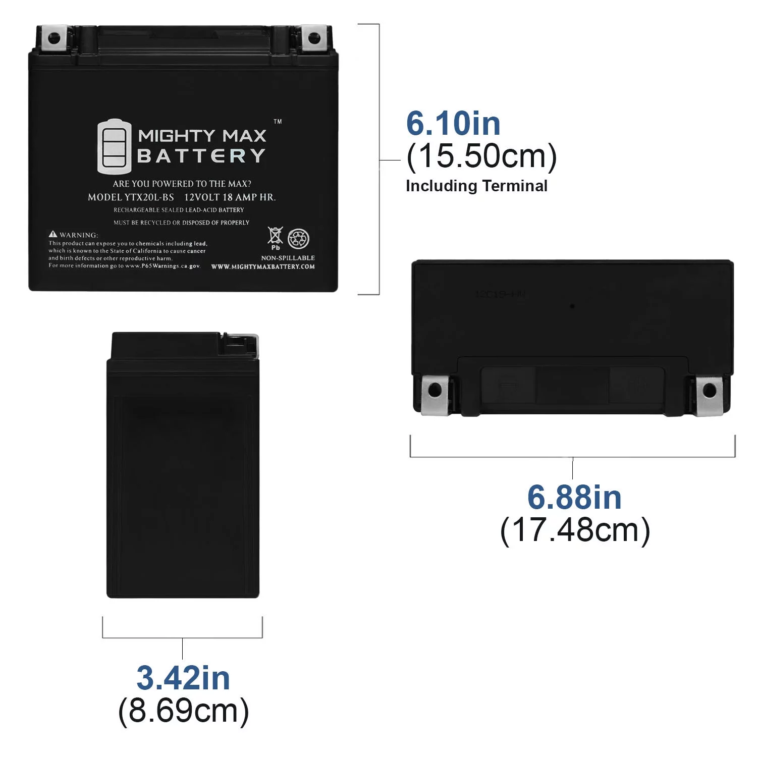 YTX20L-BS Battery Replacement for Harley-Davidson FXR Series 99-00