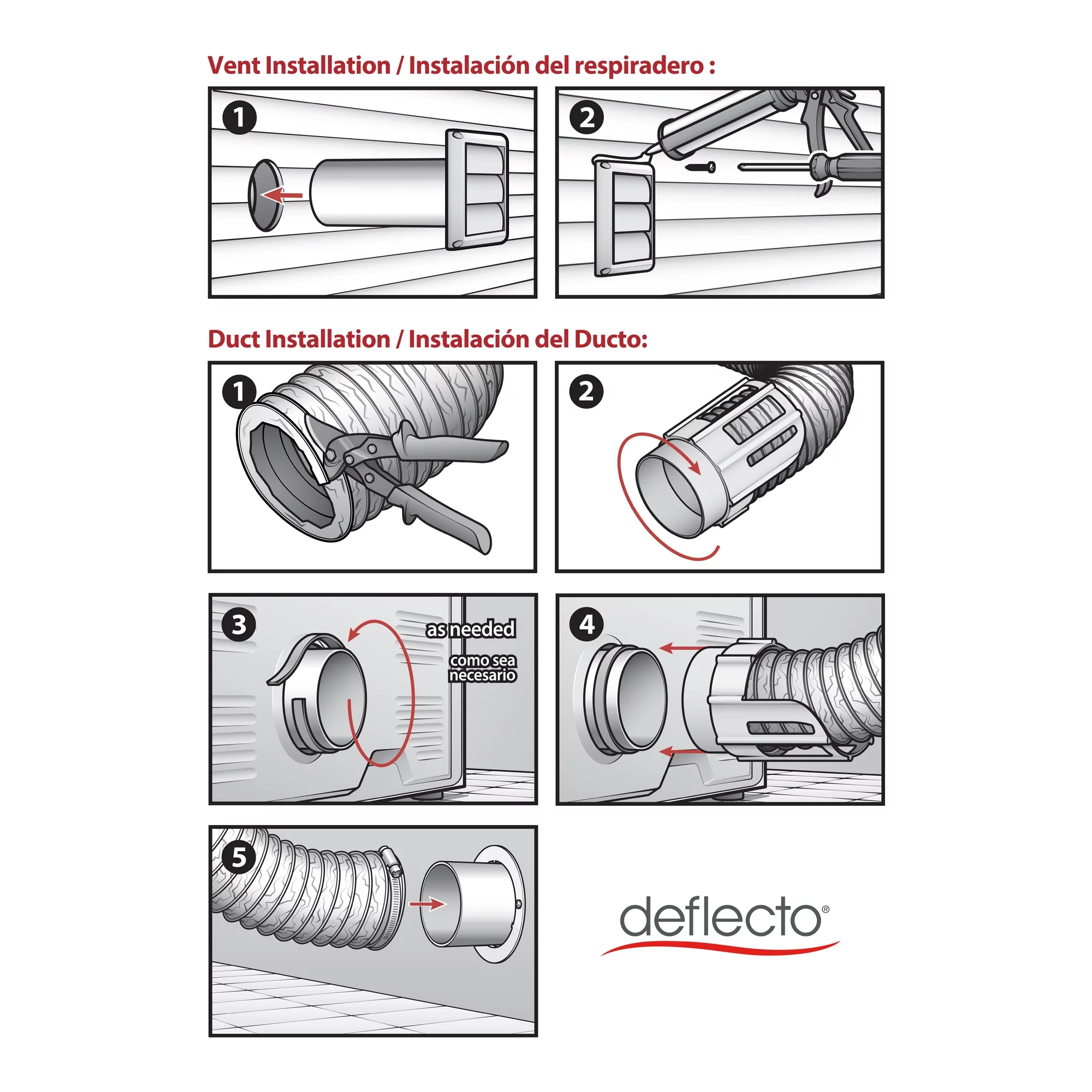 Deflecto Complete 8' Dryer Vent Kit SK8WFGAT/2W