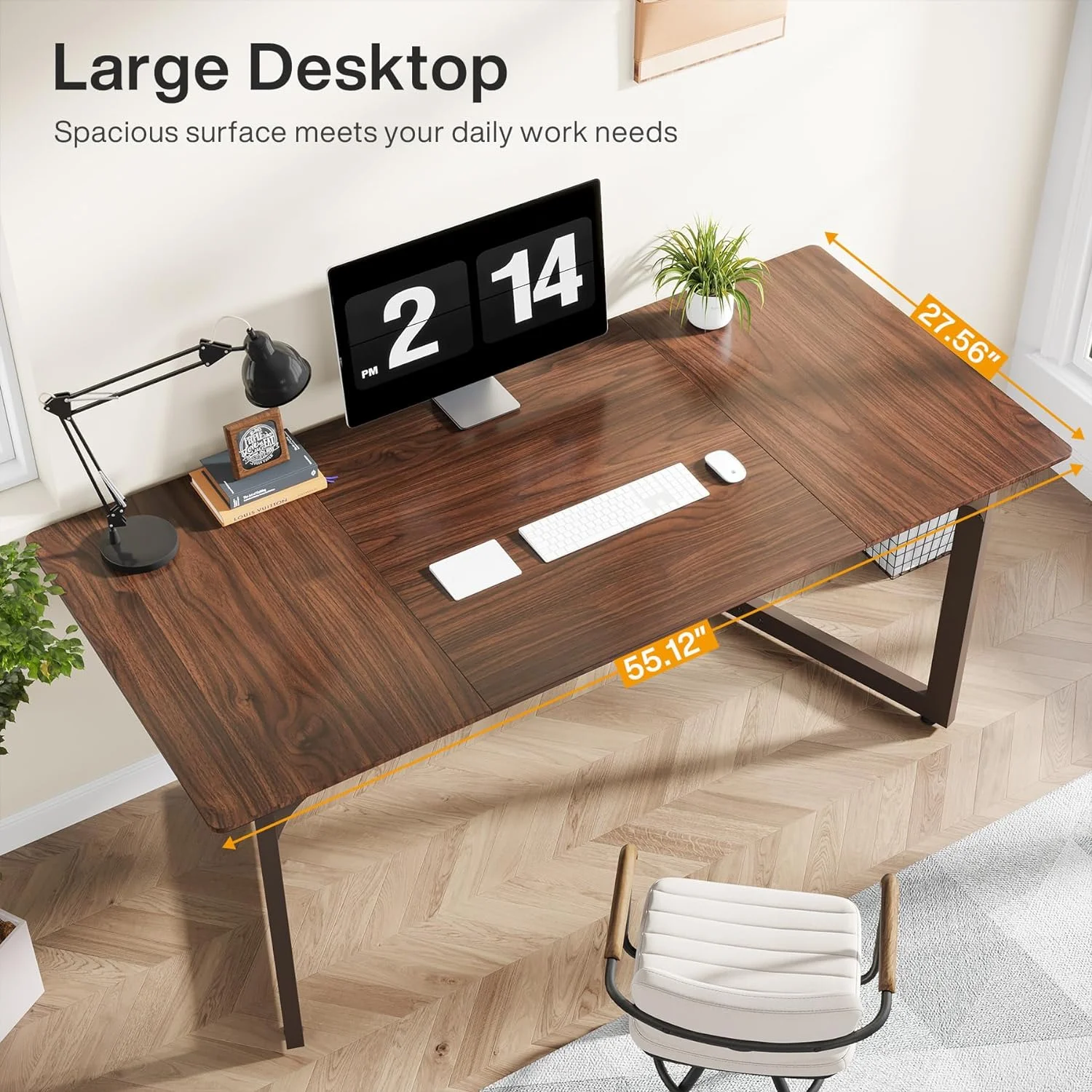 Tribesigns Computer Desk, 55 Wood inch Home Office Desk, 30