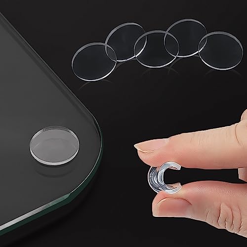 Extremely Soft Glass Table Top Bumper, Anti Slide and Scratch for Glass Table, Transparent Non-Adhesive Rubber Pads for Glass Table Top Spacer. to Avoid The Movement of Glass (Round & Square, 20 PCS)