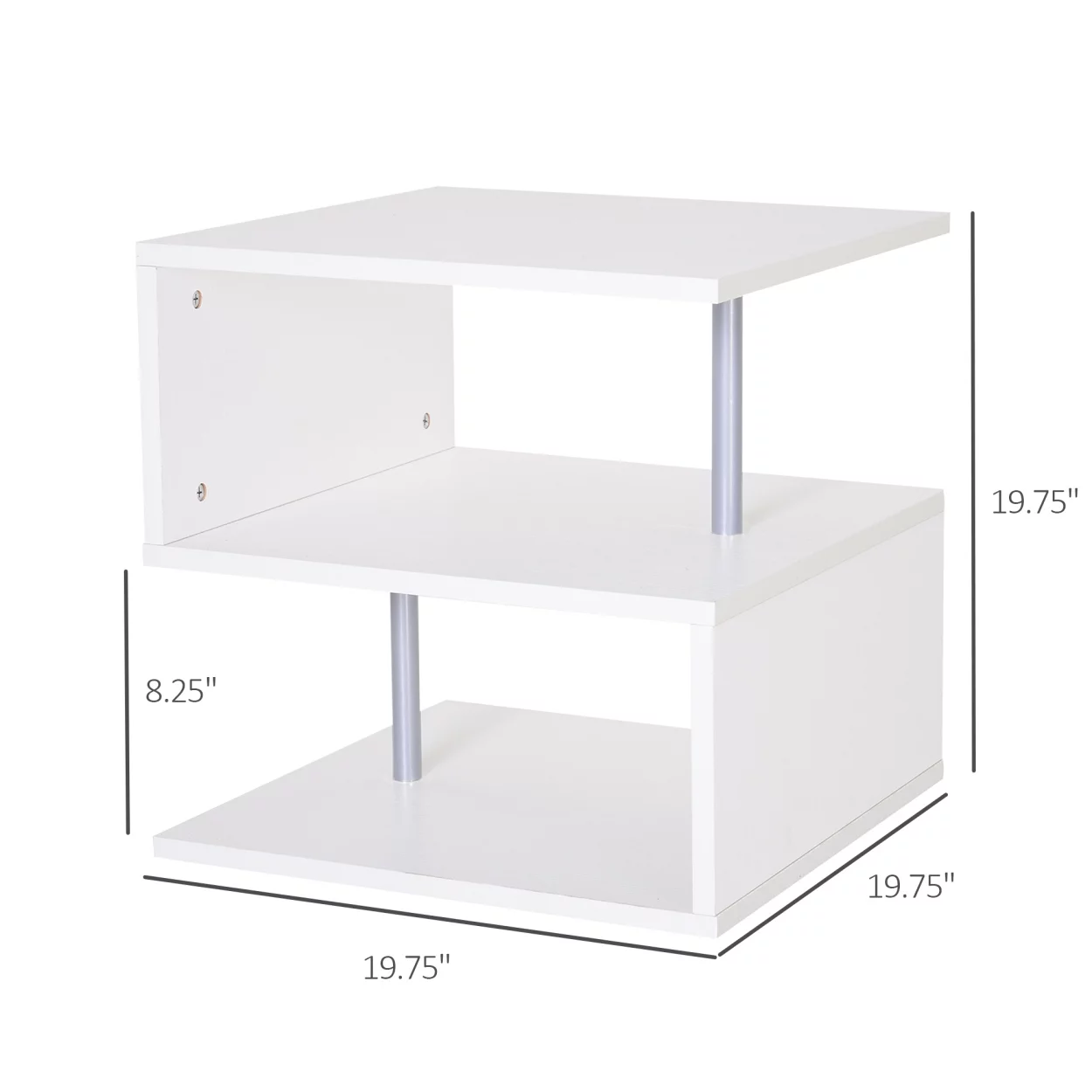 2 Tier Side End Coffee Table Storage Shelves Sofa Couch Living Room