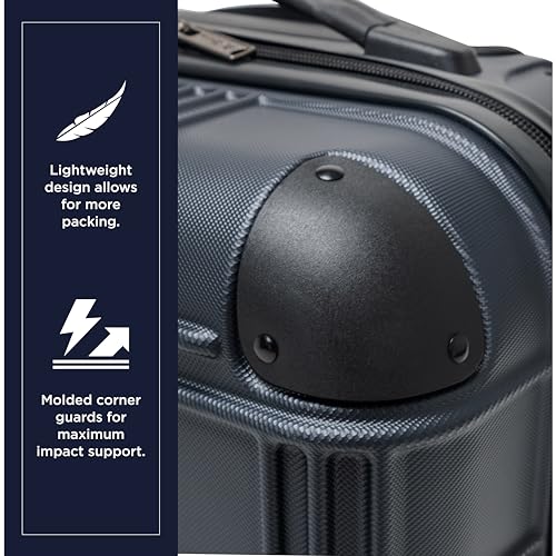 Ben Sherman Nottingham Lightweight Hardside 4-Wheel Spinner Travel Luggage, Charcoal, 28-Inch Checked