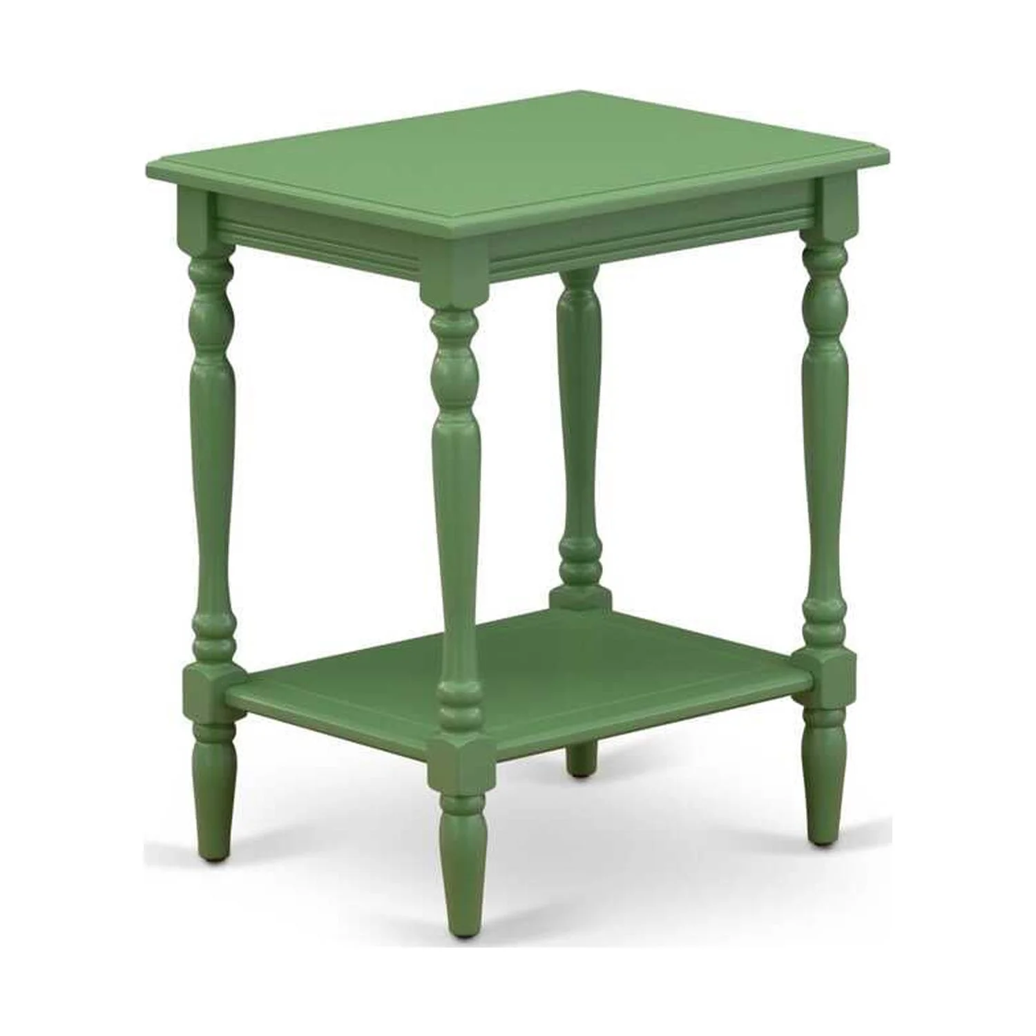 East West Furniture Nolan 2 Pieces Wood Full Bedroom Set in White/Clover Green