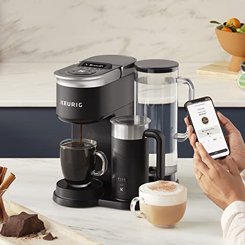 Keurig K-Cafe Single-Serve K-Cup Coffee Maker, Latte Maker and Cappuccino Maker, Comes with Dishwasher Safe Milk Frother, Coffee Shot Capability, Compatible with all Keurig K-Cup Pods, Dark Charcoal