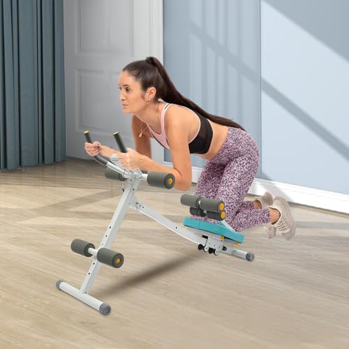 Foldable Multi-Workout Ab Workout Equipment Abdominal Cruncher Sit Up Workout Bench Side Shaper Workout Machine Exercise Equipment with LCD Display Ab Machine for Stomach Workout Fitness Home Gym