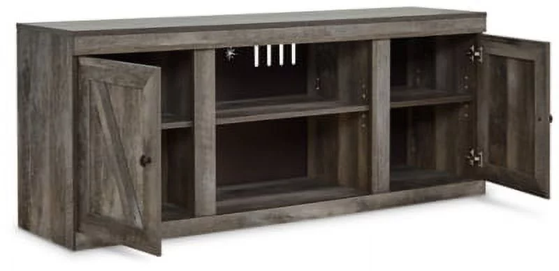 Signature Design by Ashley Wynnlow Casual TV Stand with Fireplace Option, Fits TVs up to 63