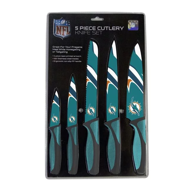 Woodrow Miami Dolphins 5-Piece Stainless Steel Cutlery Knife Set