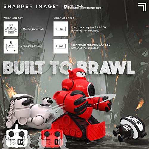Sharper Image® Mecha Rivals Remote Control Battle Robots, Two-Player Wireless Fighting Set with Lights and Sounds