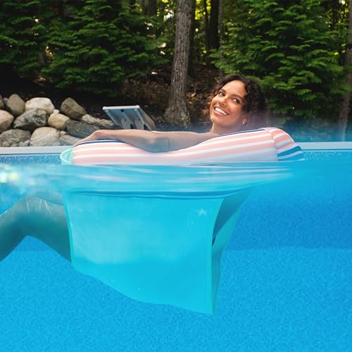 Big Joe Noodle Sling, No Inflation Needed, Pool Float with Armrests, Quick Draining Fabric, Cup Holder