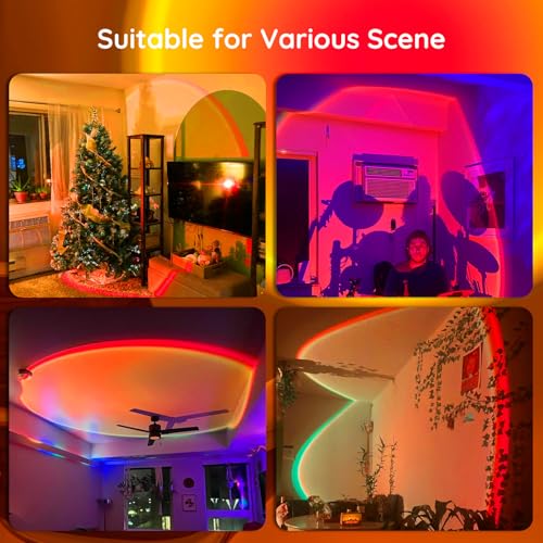 Sunset Lamp Projector with APP & Button Control, 360 Degree Rotation Multiple Colors Changing LED Lamp Night Light, Sunset Light for Bedroom Decor/Party/Christmas Gifts/Tiktok Live/Room Decor