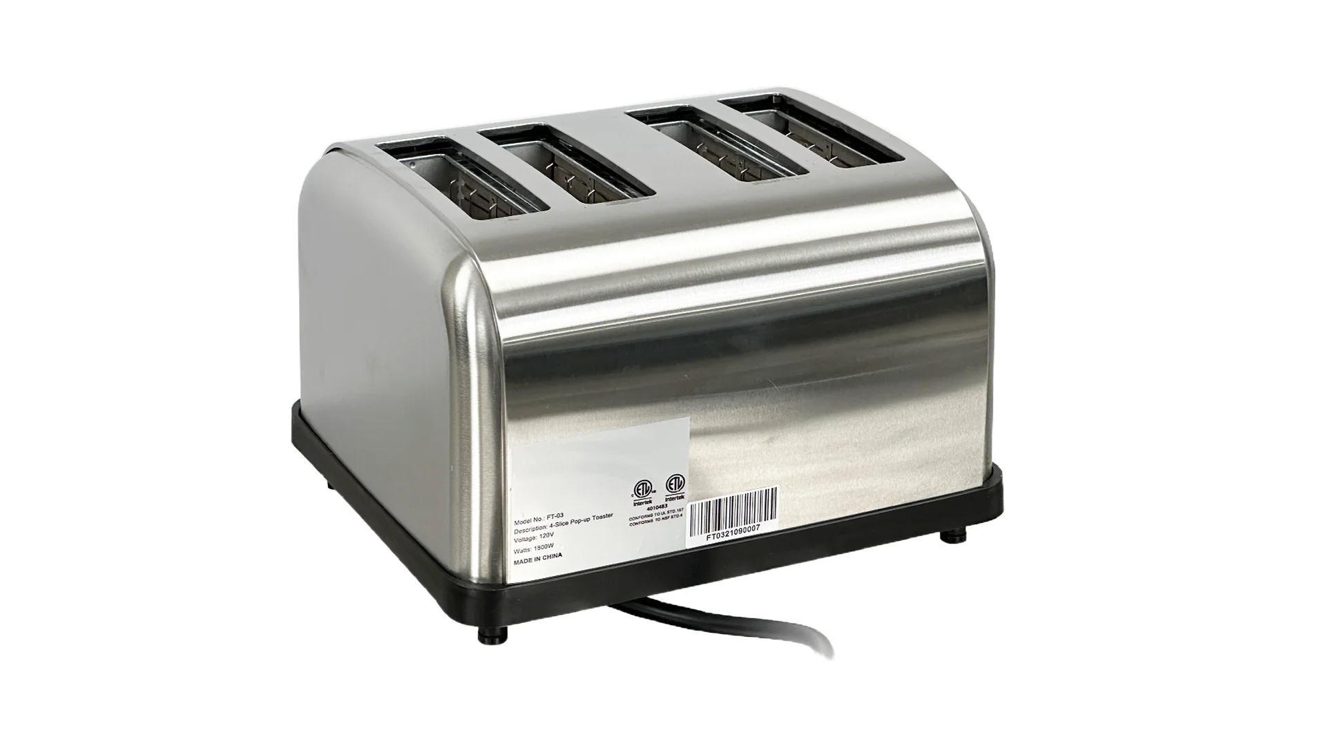 Commercial Manual 4-Slice Toaster, Stainless Steel, New, Good Quality Machine