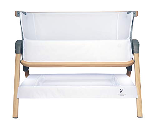 Venice Child California Dreaming Bedside Crib Bassinet w/Travel Bag, Removable Compressed Cotton Mattress, Height Adjustable, Easy Clean - Grey