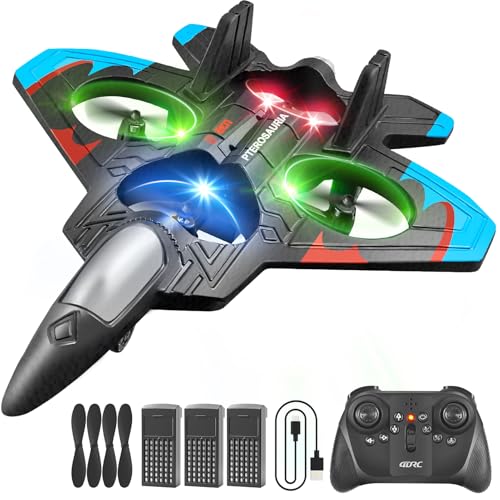 4DRC V32 Foam Remote Control Airplanes RC Planes for Kids Adults 8-16, RC Airplane Fighter Jet with Light, 360° Flip Fighter Jet Toys, Stunt Roll, Airplane Toy Gifts for Kids Boys
