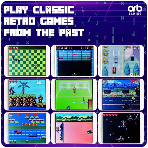 Mini Retro Games Console, 240 in-Built Games, 8-Bit Retro Gaming Handheld Console, 2.5” Full Colour LCD Screen Pocket Console, Immersive Sound Games Console - ThumbsUp!