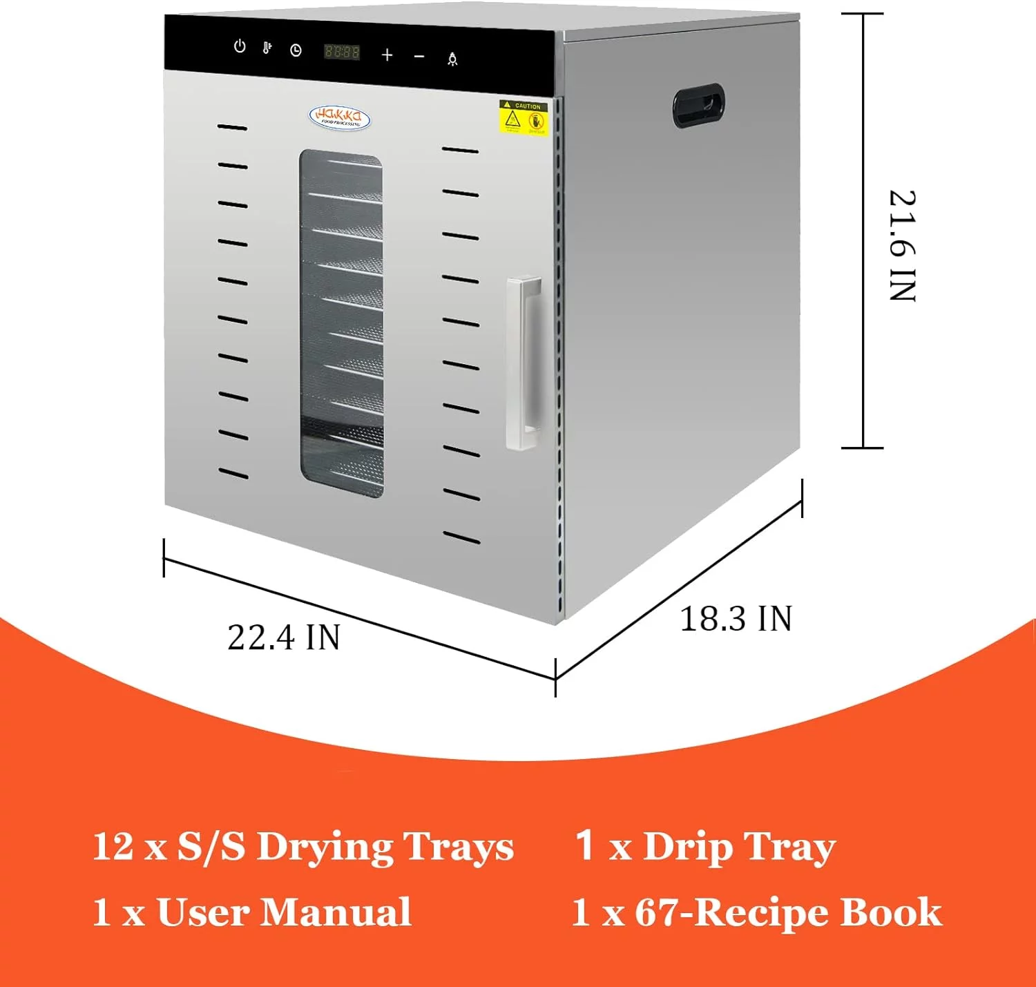 Dehydrator , 12 Trays  Dehydrator Machine For Jerky/Vegetables/Fruits/Meat/Dog Treats/Herbs, Stainless Steel, 1000W