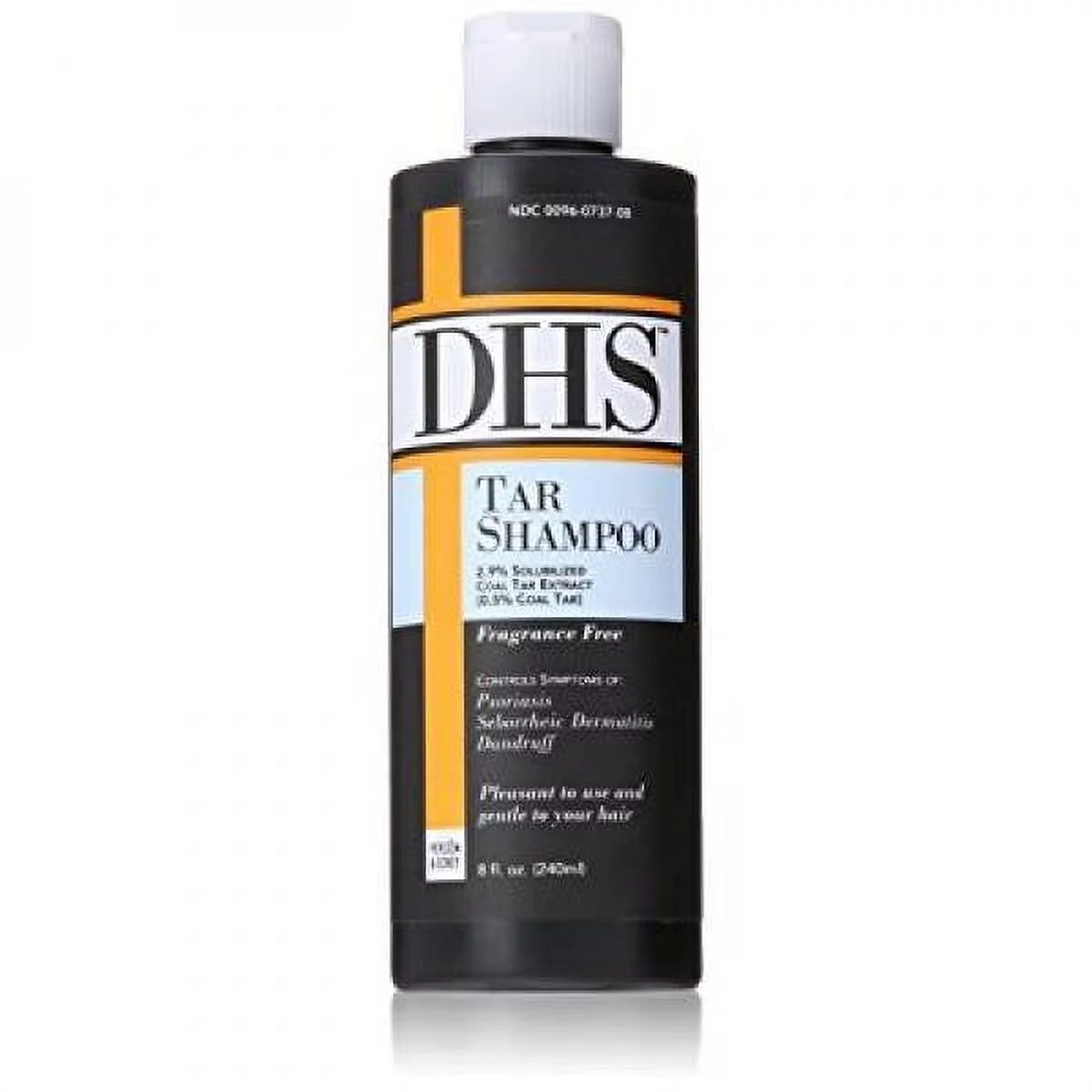 DHS Tar Shampoo Fragrance-Free & Therapeutic Powerful Scalp Treatment, 8 oz