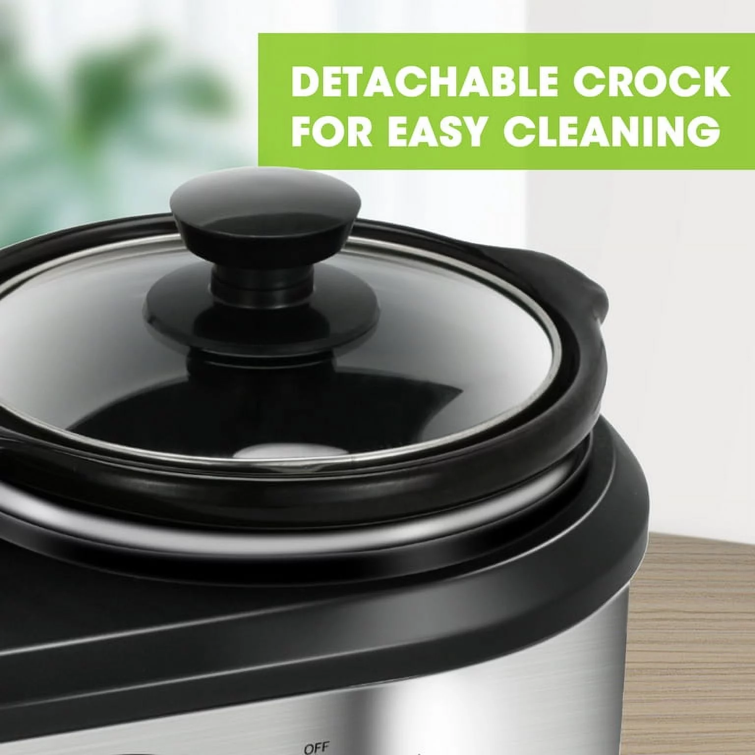 CozyHom 2.5QT Dual Pot Slow Cooker Electric Food Warmer With Adjustable Temp Stainless Steel Removable Pots Lid Rests Crock Pot