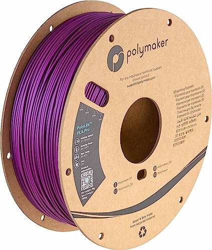 Polymaker PLA PRO Filament 1.75mm 1kg, Tough & High Rigidity White 3D Printing Filament, PolyLite PLA PRO 3D Printer Filament 1.75mm, Print with Most 3D Printers