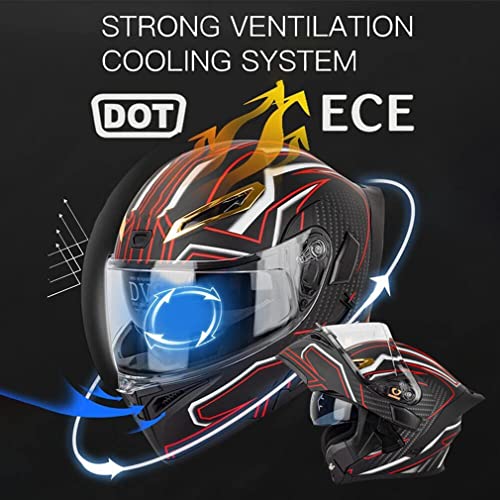 Ventilation Flip up Bluetooth Integrated ATV Helmet,DOT Approved Motorcycle Modular Bluetooth Full Face Helmet with Bluetooth,Auto Answer Motocross Helmet for Adults Men Women